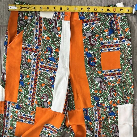 Tory Burch Womens Multicolor Geometric Animal Print Pants Silk size 10 EUC - Picture 12 of 16